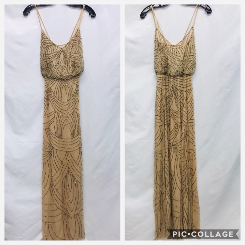 Adrianna Papell beaded sleeveless blouson Long Dress - Picture 12 of 15